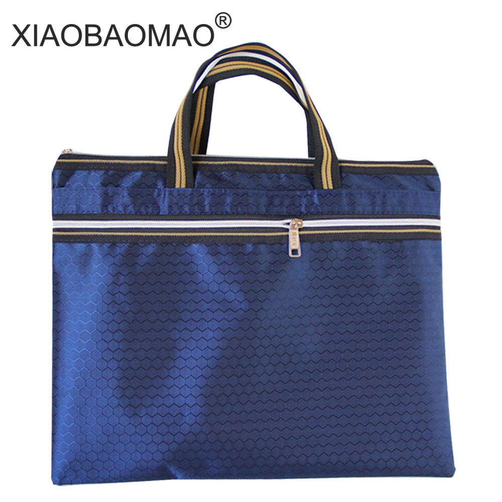 Large capacity file organizer A4 document bag zipper bag office school paper file folder: Royal blue