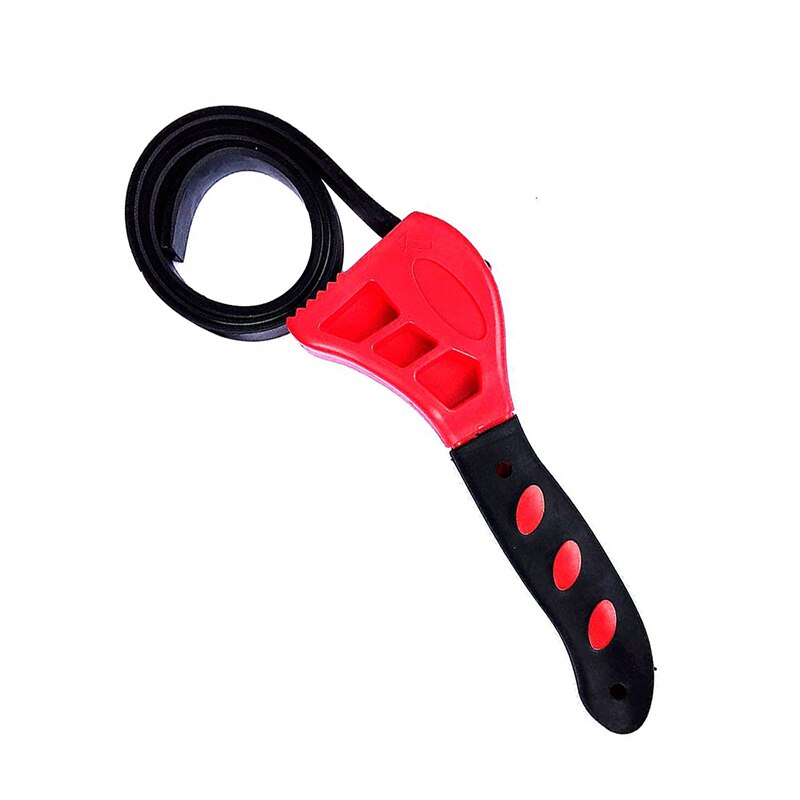 500mm Non-slip Pipeline Wrench Rubber Strap Wrench Jar Lids Tighten Loosen Plumbing Tool Universal Oil Filter Spanner: red