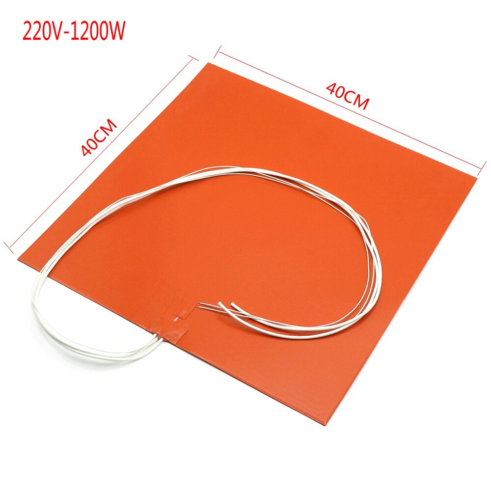 40cm 1200w 3d printer silikone opvarmet seng opvarmning pad fleksibel vandtæt print: 220v-1200w