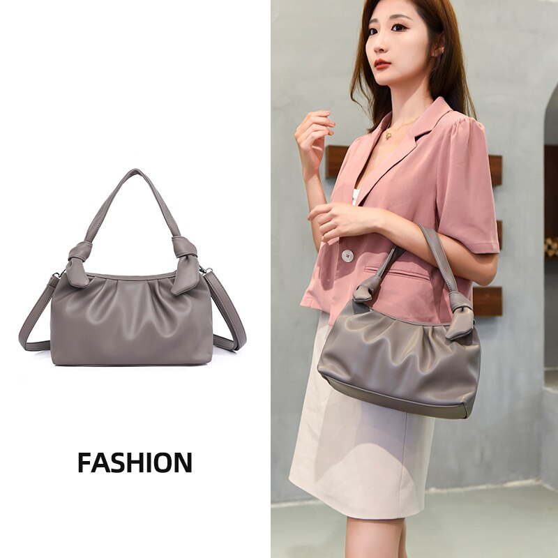 Das mulheres plissado nuvem saco do plutônio laranja vermelho branco pequenas bolsas e bolsas 2021 quente moda feminina ombro sacos axilas