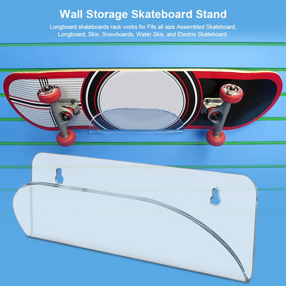 Longboard Skateboards Wall Mount Invisible Clear Muur Hanger Display Rack Voor Het Opslaan Van Uw Skateboard Of Longboard Skate