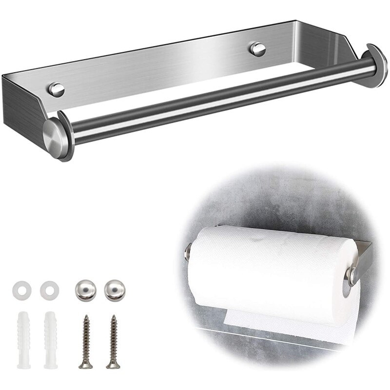 Kitchen Roll Holder Wall Mounting Stainless Steel Kitchen Roll Holder Without Drilling Paper Roll Holder Roll Holder