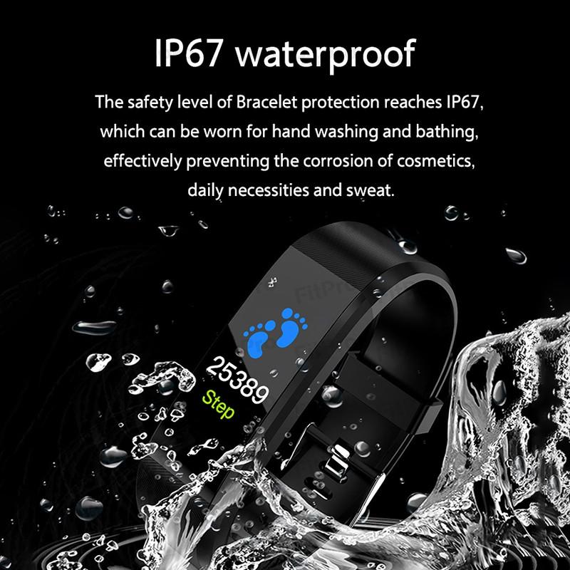 115 PLUS 0.96" Smart Band Intelligent Body Temperature Monitoring Sports Heart Rate Blood Pressure Sleep Monitor Smart Bracelet