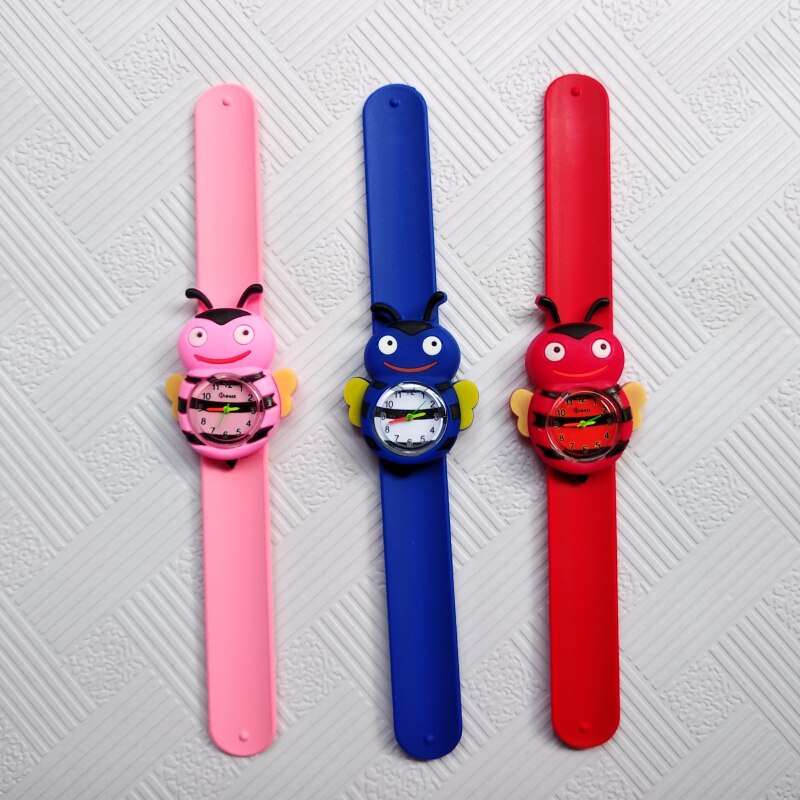 Combineren verschillende dieren Bloem Lieveheersbeestje Kids Slap Horloge Sport Pat Horloges Voor Kinderen Student Baby Cadeau Kind Horloges