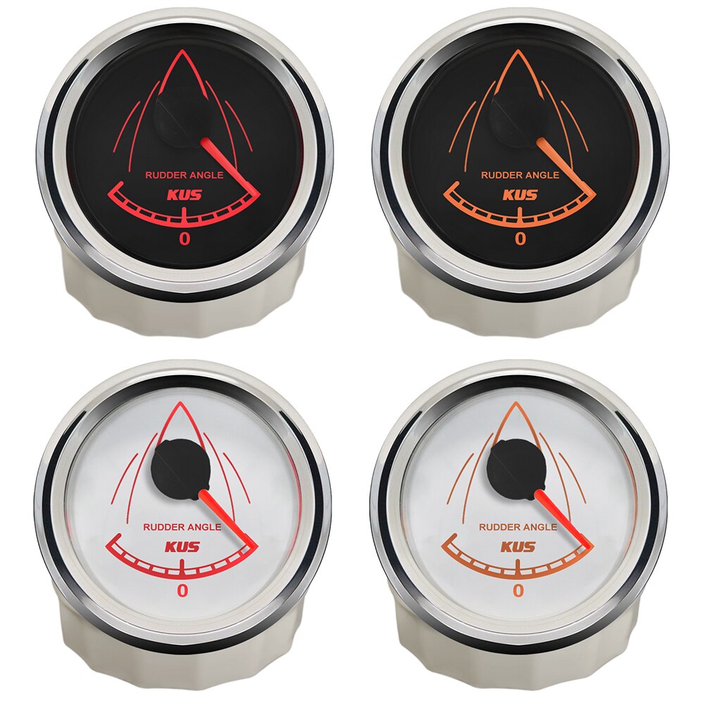 KUS 2" Boat Rudder Angle Indicator Gauge 0-190ohm Signal with KE41000 Marine Rudder Sensor