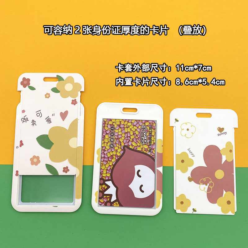 Fashion Flower Women Card Protector Cover Case Card Holder tracolla con cordino Badge Holder Work ID Card Bus ID Card Holder