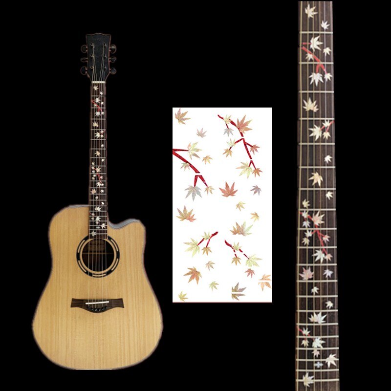 Autocollant incrusté de manche de guitare, décalcomanies de manche, tête de guitare, basse, Ukulele, fin, accessoires,: 14