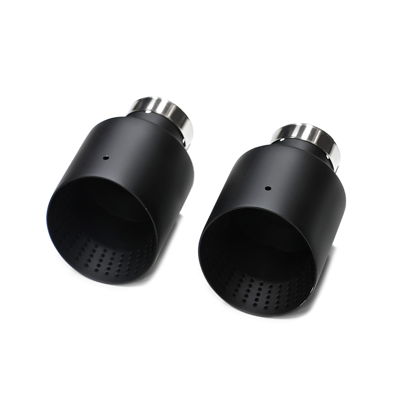 1Piece Matte Black Stainless Steel Car Muffler Tip System Pipe Universal Exhaust Tip For VW GTI MK7 Golf 7 Exhaust Nozzle