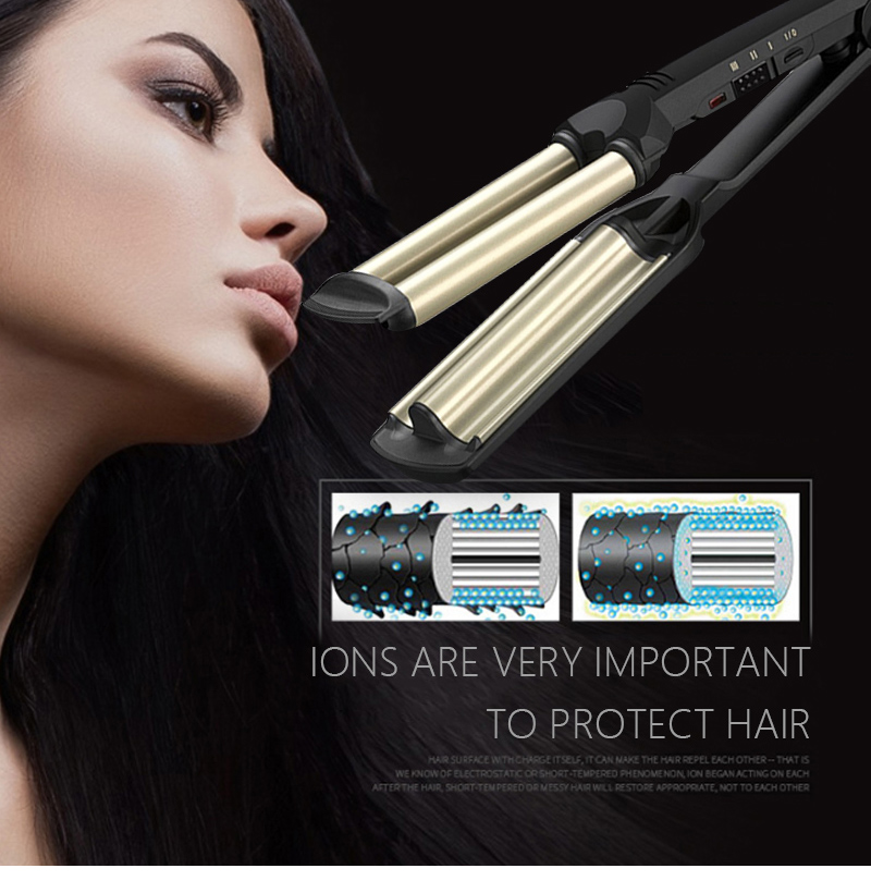Wave hair styler 3 tønder big wave krøllejern hårkrøllere krøllejern fluffy waver salon stylingværktøjer