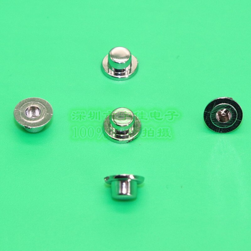 10 stuks 5.5 * 4.5mm gegalvaniseerde knopkap licht aanraakschakelaarkap zilveren schakelaarkap kunststof knopkap rond gat 3.2mm