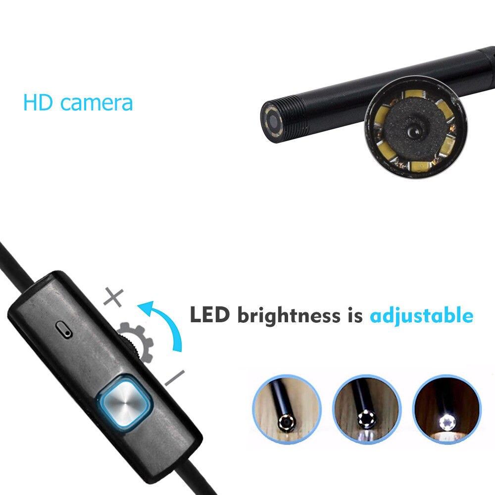 HD WIFI Endoscope Camera USB Android Endoscope Waterproof 6 LED Borescope Snake flexible Inspection Camera For Android PC