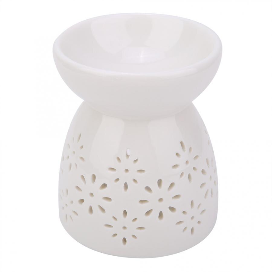 Night Fragrance Lamp Ceramic Essence Oil Burner Candle Incense Aromatherapy Stove Candle Holder Hollow Bottles for Bedroom: Default Title