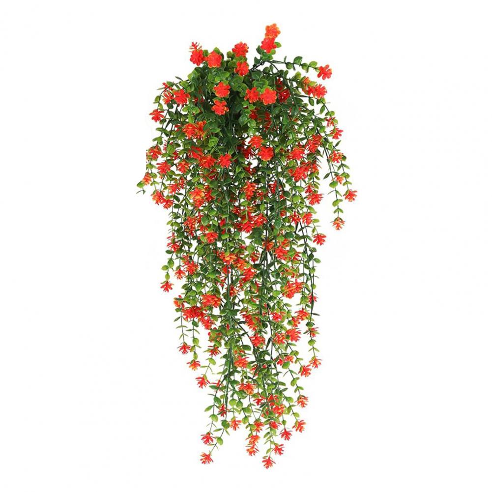 Hängende künstliche Blumenrebe, künstliche Hängeblumen, realistische künstliche Eukalyptus-Blumengirlande für Zuhause, Hochzeit, für Höhle Innenbereich: Orange