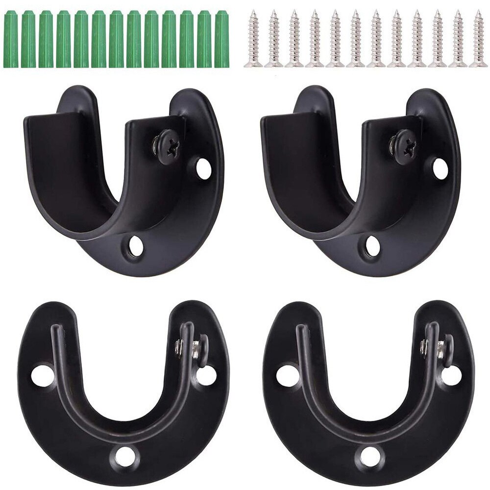 1Set Shower Curtain Rod Socket Closet Pole Socket Rod Base Pole Socket Home Supply for Bathroom Installation