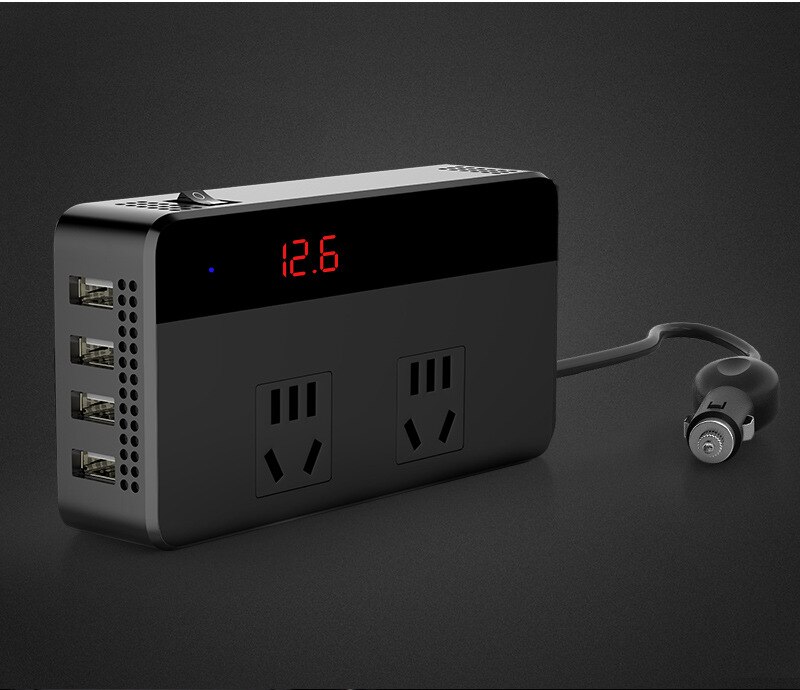 200W Car Inverter 12V/24V to 220V Household Power Converter Multi-Function Auto Socket Charger