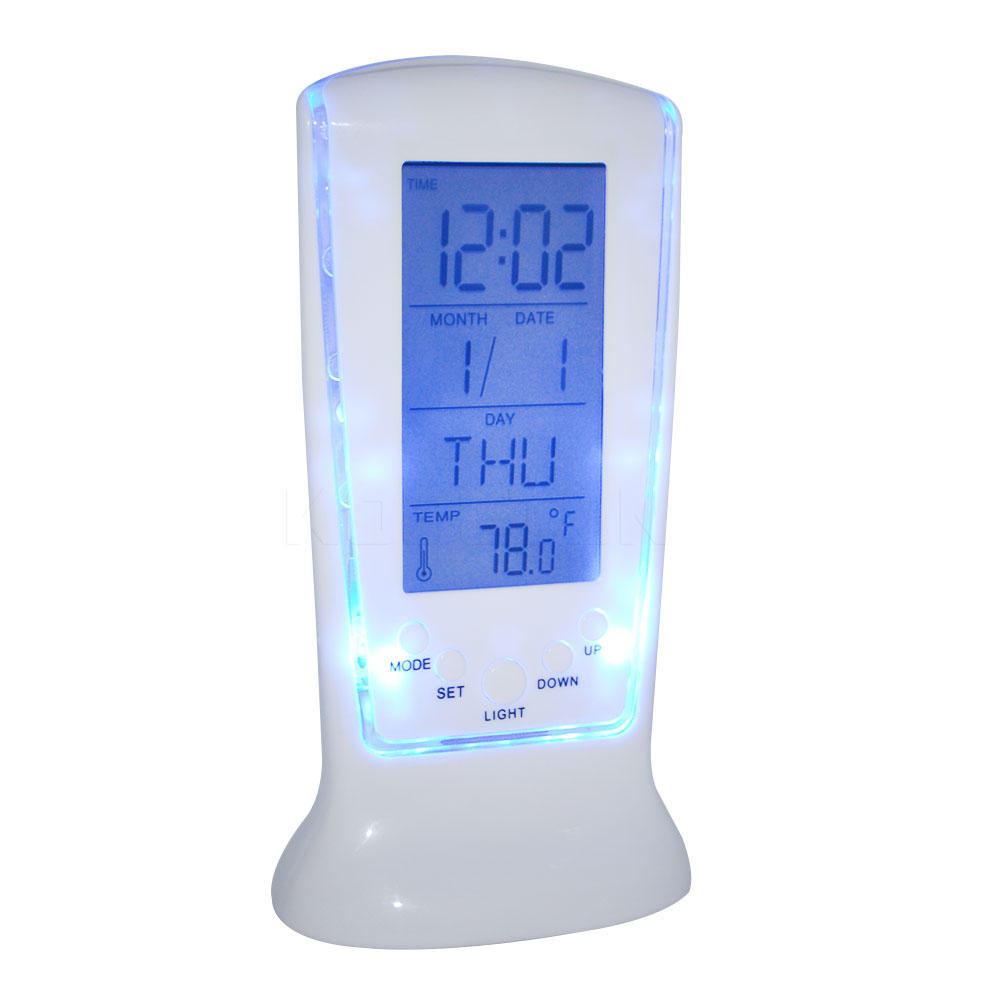 1Pc Kalender Thermometer Wekker Met Led Backlight Digitale Nachtlampje Wekker: Default Title