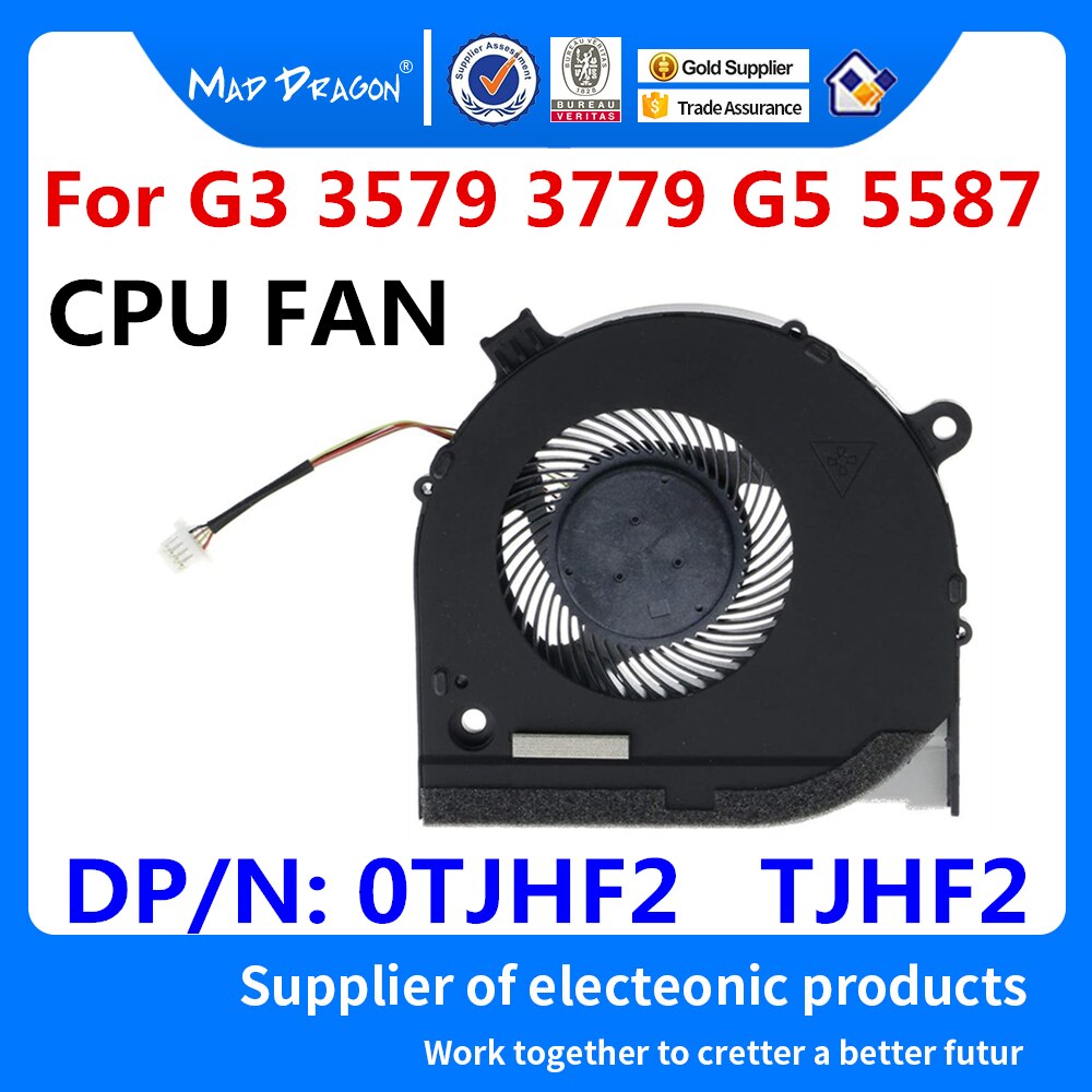 Originele Cpu Fan Gpu Fan Voor Dell G3 3579 G3 3779 G5 5587 G5 15 5587 Serie Koelventilator koeler 0TJHF2 TJHF2 0 Gwmfv Gwmfv: 0TJHF2 TJHF2