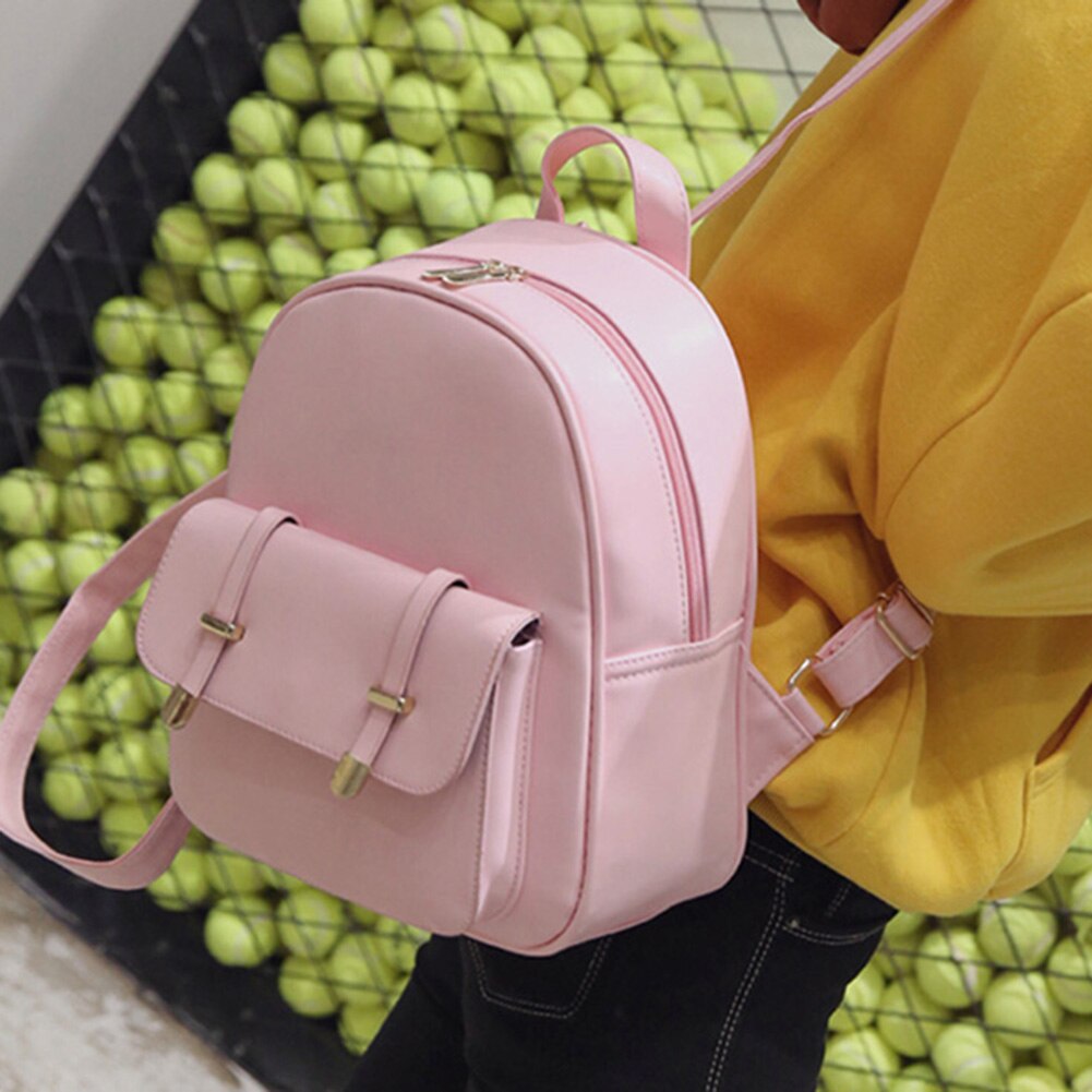 3 pièces/ensemble Mini sac à dos sac à bandoulière en cuir synthétique polyuréthane pour femmes adolescentes petit sac à dos femme dames école sac à dos