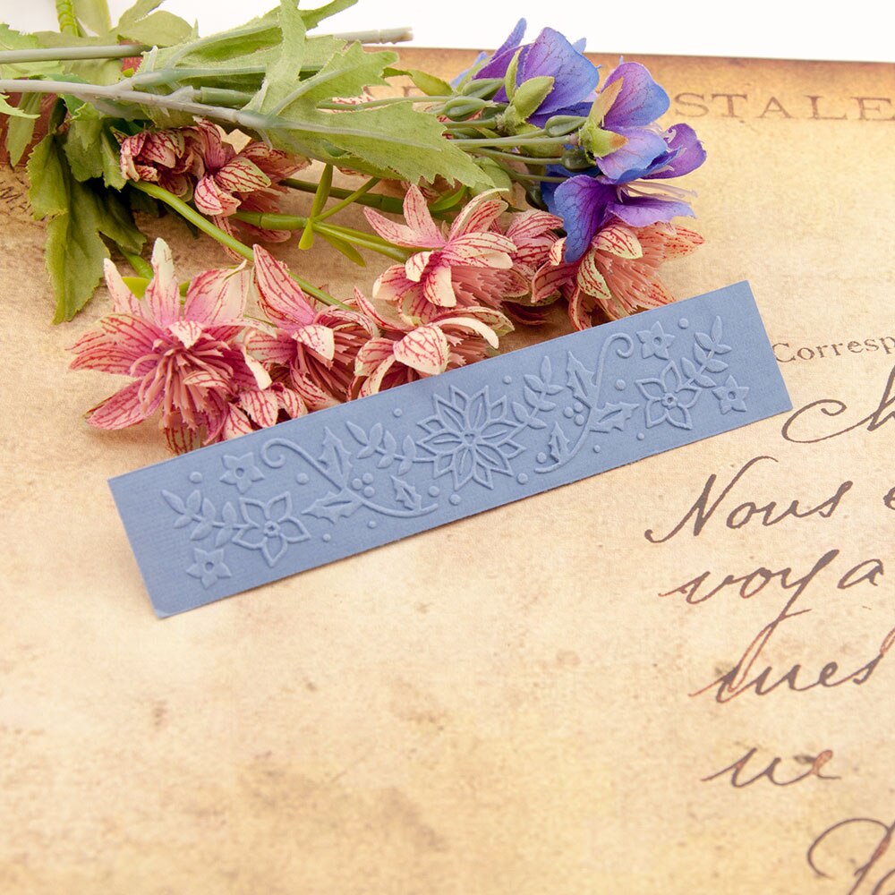 Flowers Vine Plastic Embossing folders Stencils for Scrapbooking DIY Template Making Photo Album Card Handmade Decor 15x3 cm