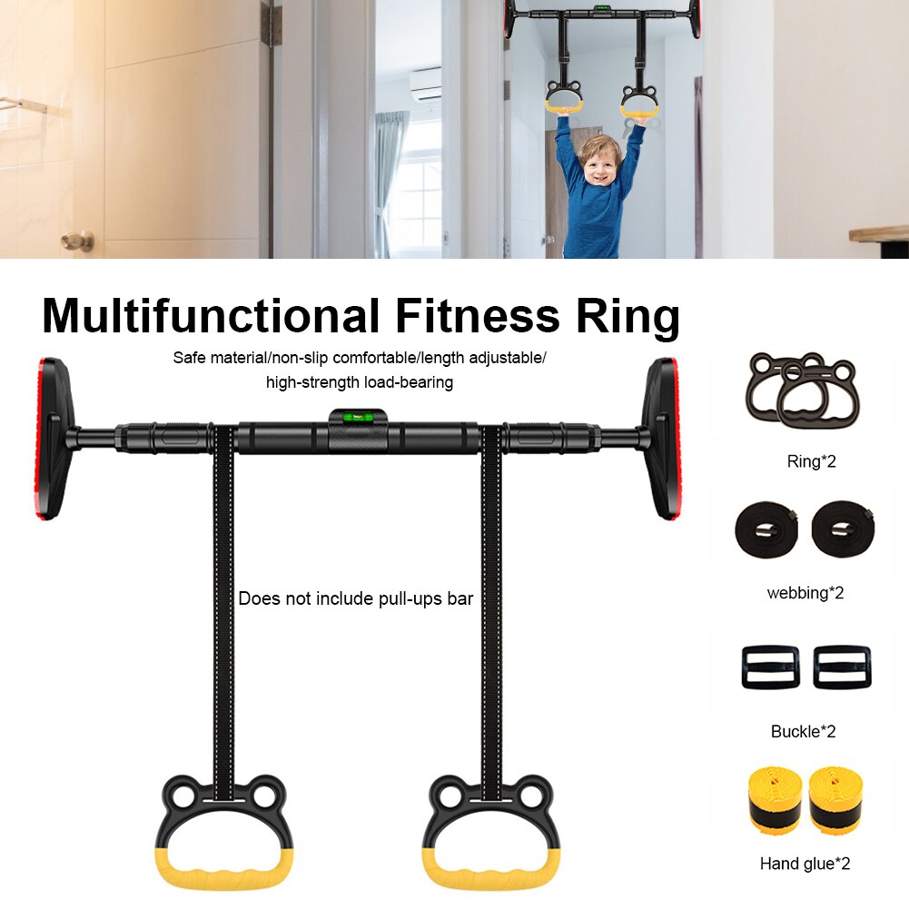 Children Hanging Ring Children Swing Bar Rings with Rings Kids Trapeze Swing Bar for Indoor Outdoor Tree Playground Yard