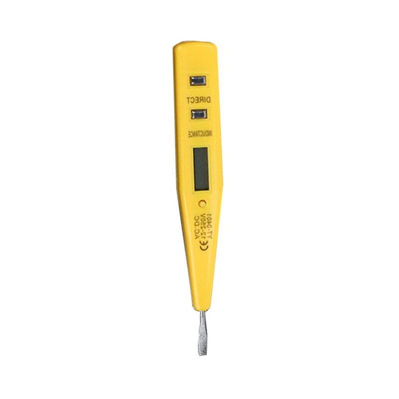 Digital testpenna testare elektrisk lcd-display skruvmejsel spänningsdetektor testpenna ac  dc 12-250v för elektrikerverktyg: E
