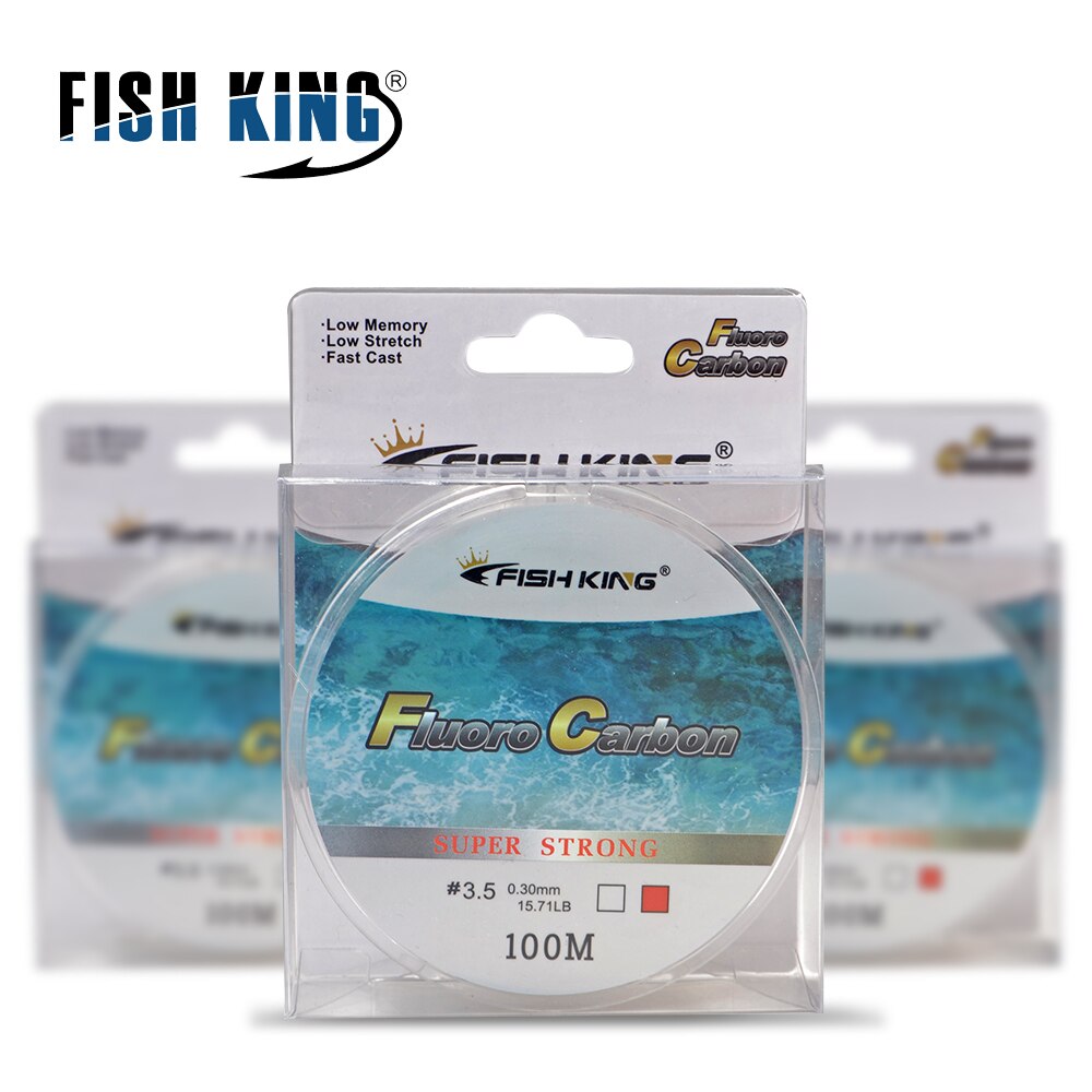FISH KING 100M Fluorocarbon Coating Fishing Line 0.8#-8.0# Carbon Fiber Monofilament Leader Line Carp Fishing Sinking Line