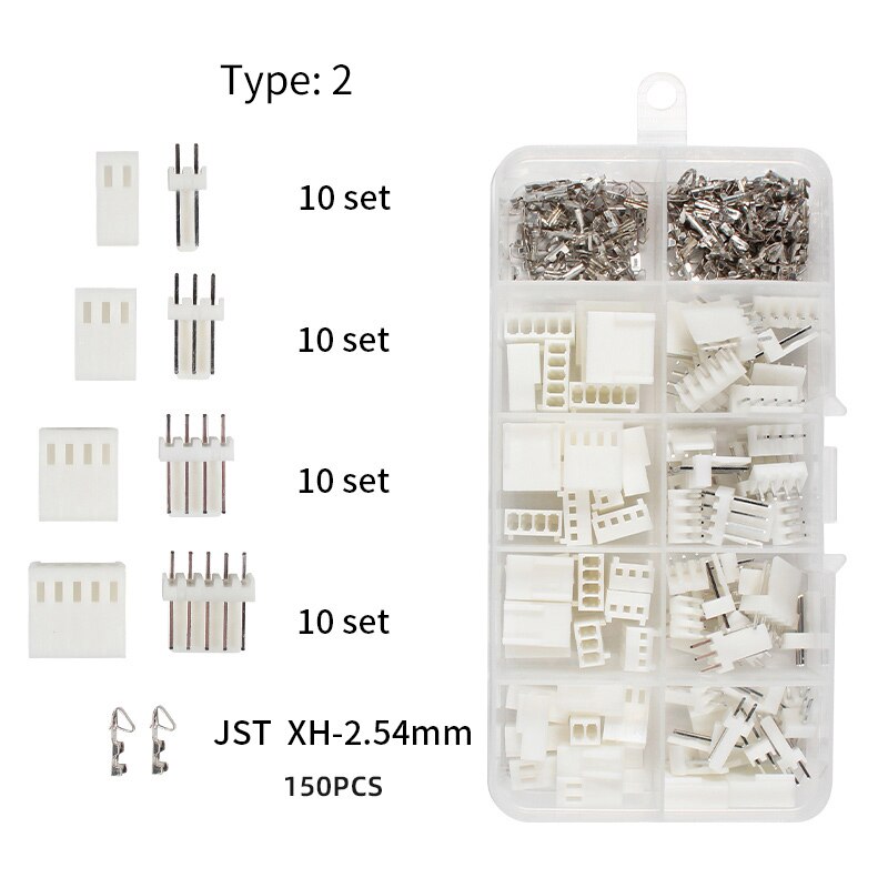 Dupont Connector 2.54mm Wire Jumper Pin Header Connector Housing Kit Male Crimp Pins+Female Pin Connector Terminal Pitch Box kit: Type 2