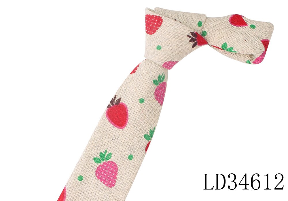 Cartoon Print Tie For Men Women Skinny Neck Tie For Wedding Casual Cartoon Neckties Classic Suits Slim Cotton Linen Neck Ties: LD34612
