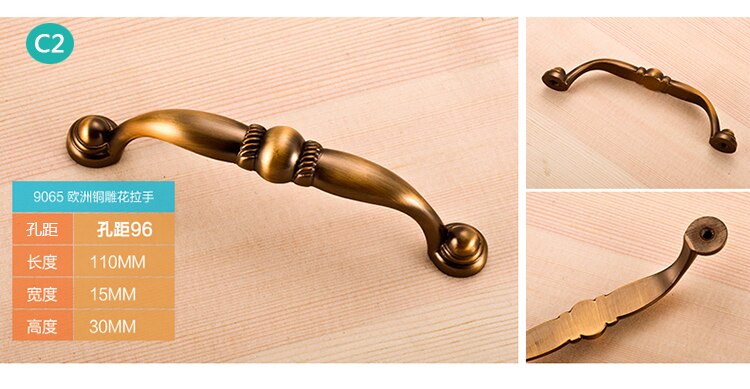 Antieke Deurgrepen Vintage Lade Trekt Deurknoppen En Handgrepen Voor Kasten Keuken Kast Handgrepen: C-Pitch 96mm