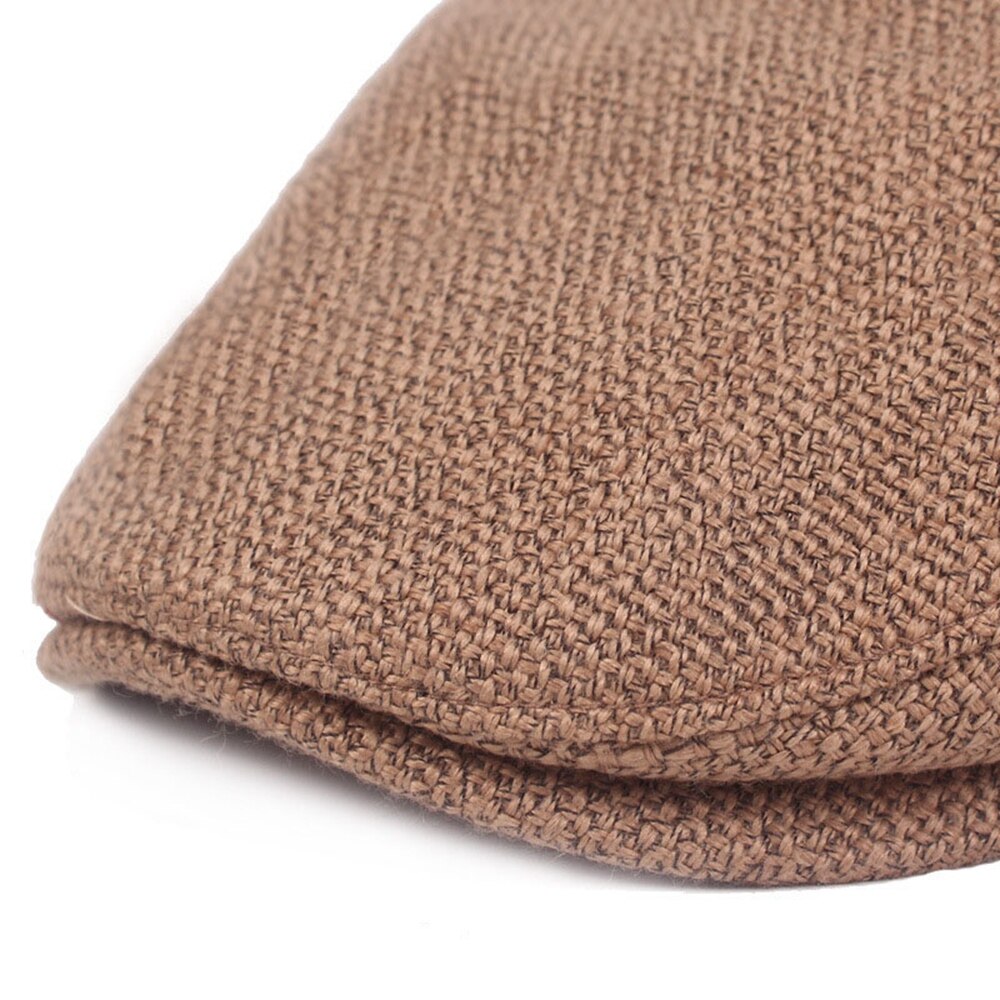 Hommes coton lin béret chapeaux pour femmes Vintage décontracté unisexe solide béret casquettes visière extérieur voyage casquette plate