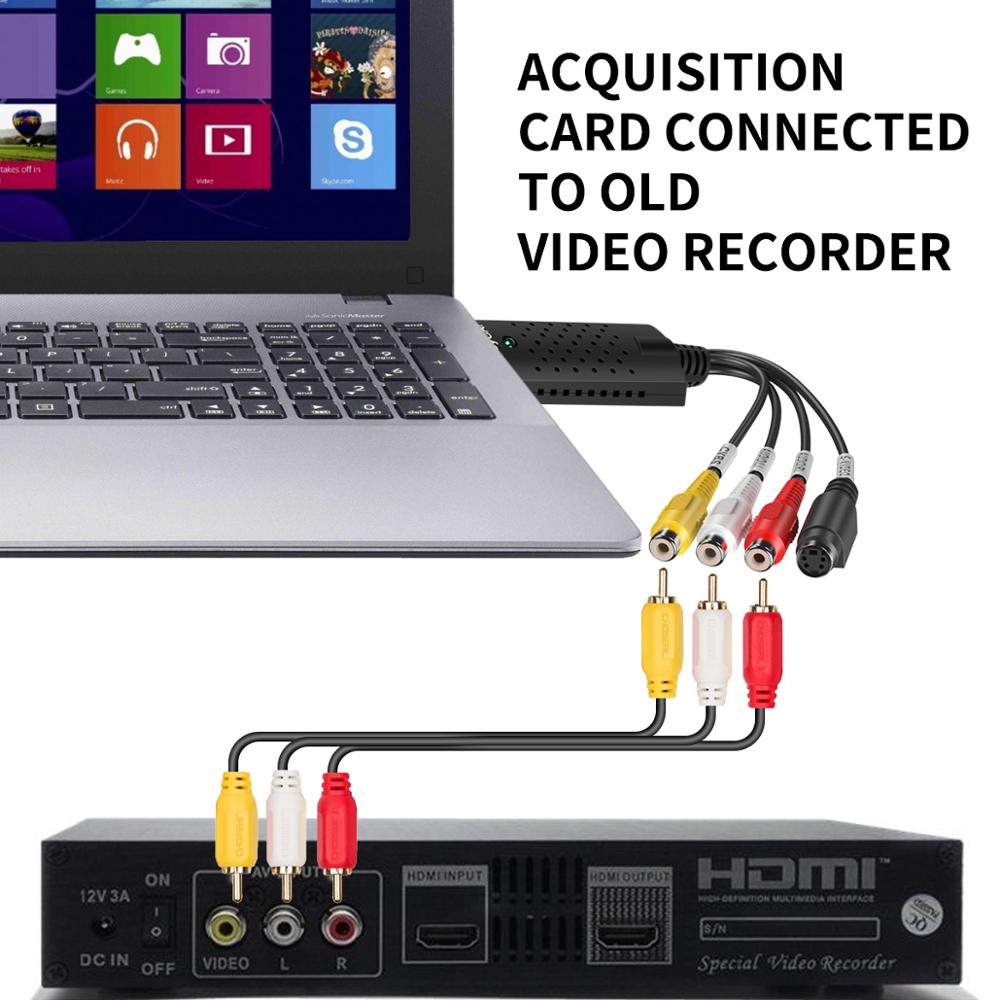! USB 2.0 Easycap Capture 4 Channel Video TV DVD VHS Audio PC Capture Adapter Card TV Video DVR Converter