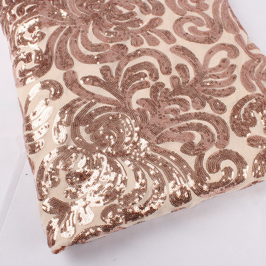 glitzernd Rose Gold dehnbar Pailletten stoff Gittergewebe pailletten stickerei elastische spitze stoff für hochzeit kleid Party-Veranstaltung 50 "breite 1 Garten