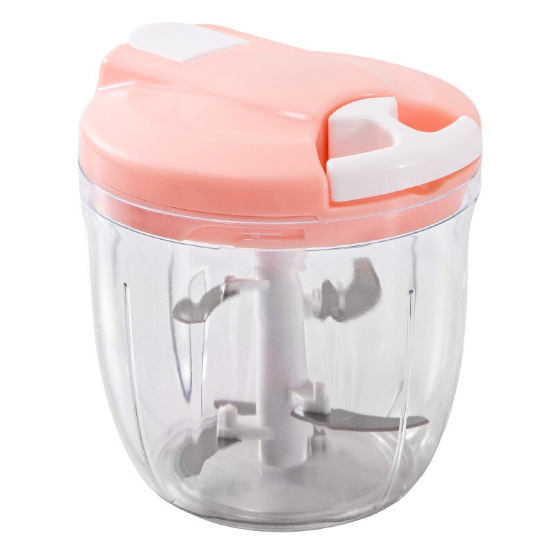 500ml/900ml Meat Grinder Hand-power Food Chopper Mincer Mixer Blender Chop Fruit Vegetable Processor Slicer Kitchen Accessories: pink900ml
