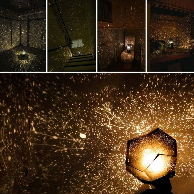 Stjärnhimmel projektor ljus led hem planetarium lampa stjärnprojektion romantisk lampa sovrum dekoration omgivande ljus