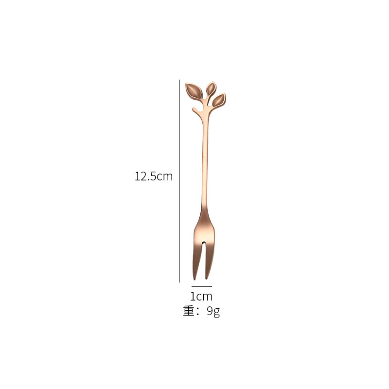 1/5pIeces Rosegold FruitFork Cake Knife 304 Stainless Steel Dessert Fork Cake Knife Tableware Accessories For Chistmas: Rosefork 1PCS