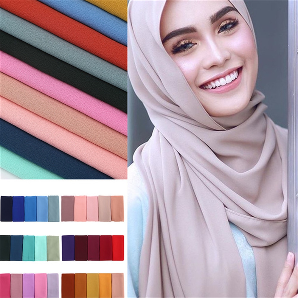 Cotton Islamic Women Wrap Scarf Hijab Turban Muslim Long Headscarf Shawl Amira e