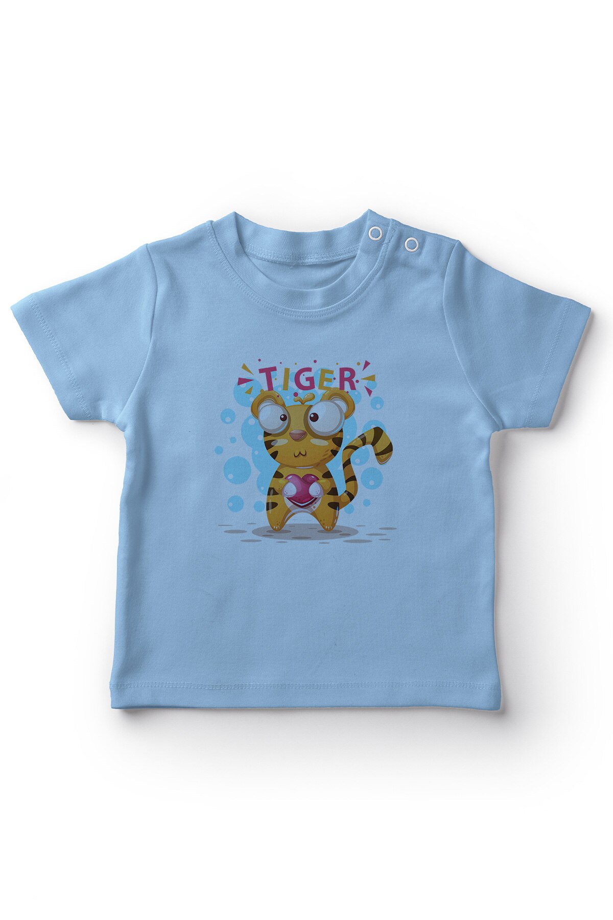 Angemiel Baby Holding Hart Tijger Baby Boy T-shirt Blauw
