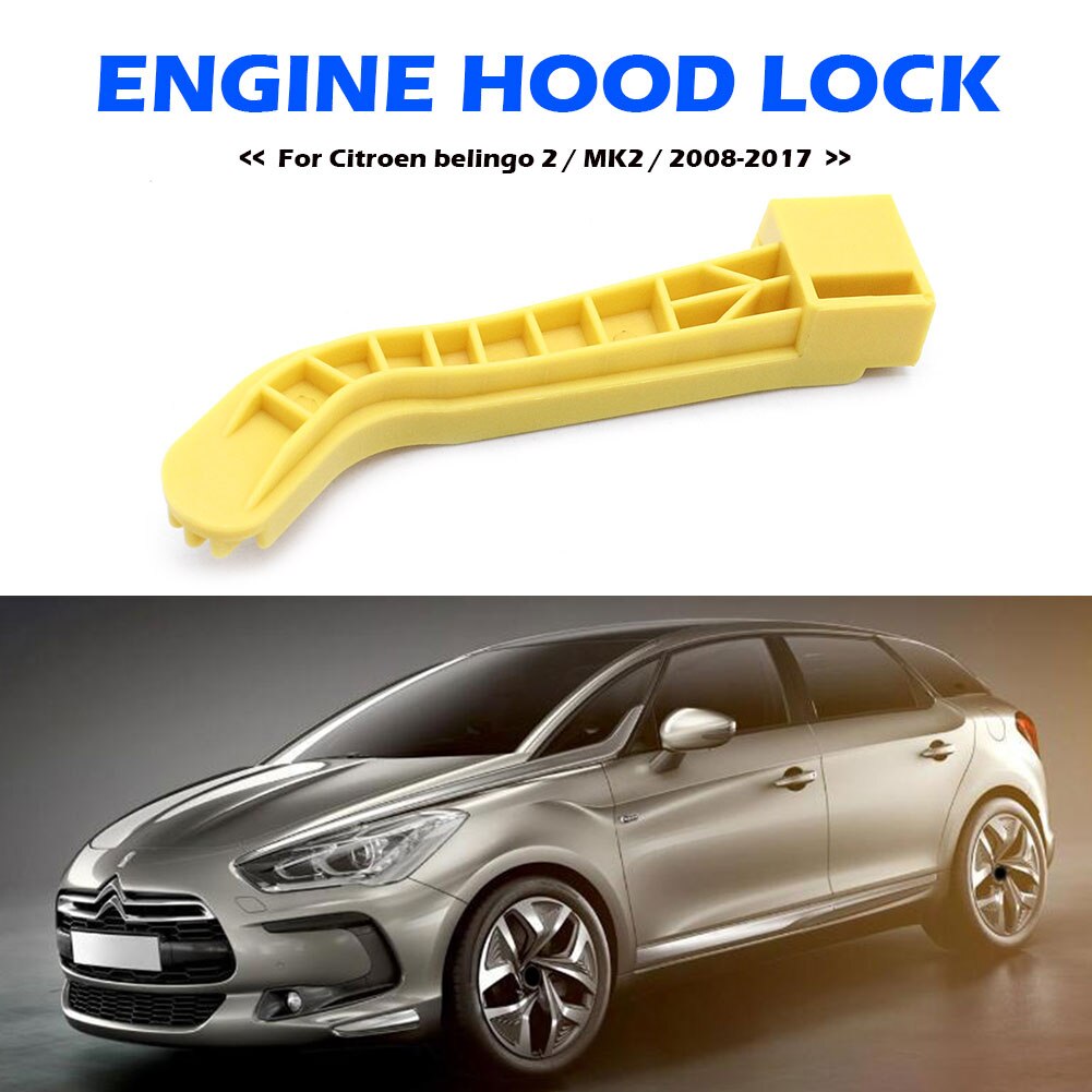 INSUPPA Bonnet Lock Catch Handle For Peugeot Partner / Citroen Berlingo (2008 On) - Yellow, OEM 7934E7