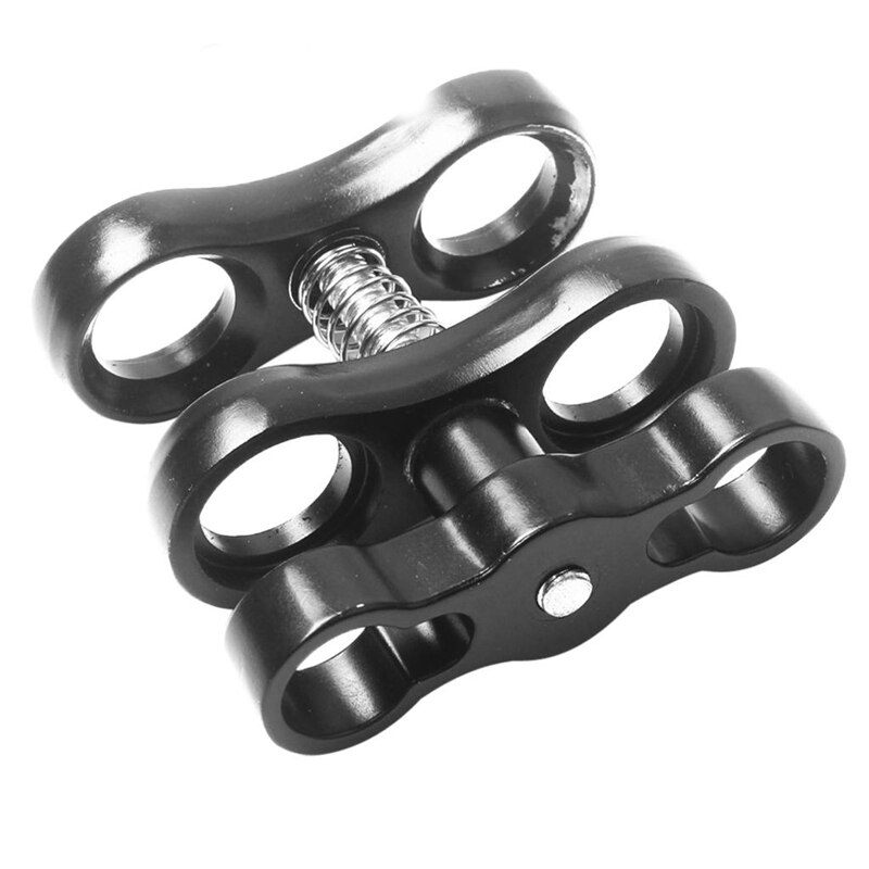 Aluminum Diving Light Torch Dual Ball Joint Arm & Butterfly Clip Clamp Mount for Underwater Photography Camera