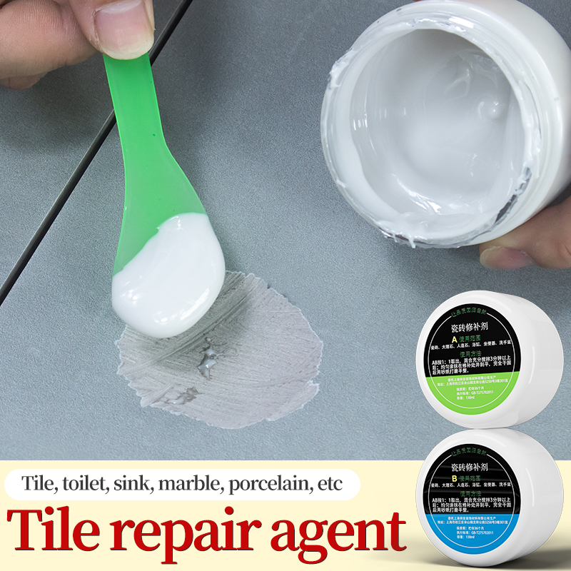 Ceramic Repair Paste A+B Tub Tile Shower Repair Kit Multipurpose Porcelain Repair For Crack Chip Ceramic Caulk Repair Paste Set