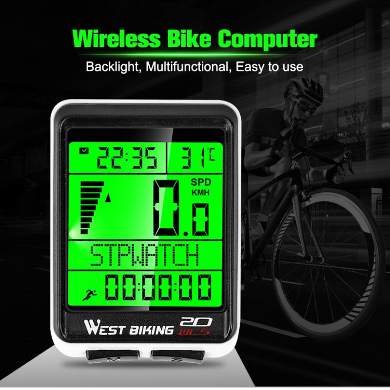 Bicycle Computer Large Screen 5 Language Wireless Wired Mountain Bike Computer Waterproof Speedometer Odometer Cycling Stopwatch