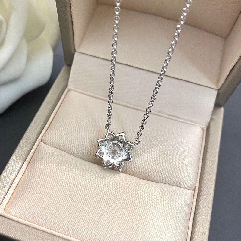 OEVAS 100% 925 In Argento Sterling Creato Moissanite Diamanti Della Pietra Preziosa Del Fiore Delle Donne Del Pendente Del Fiore Della Collana Gioielleria Raffinata Commercio All&#39;ingrosso