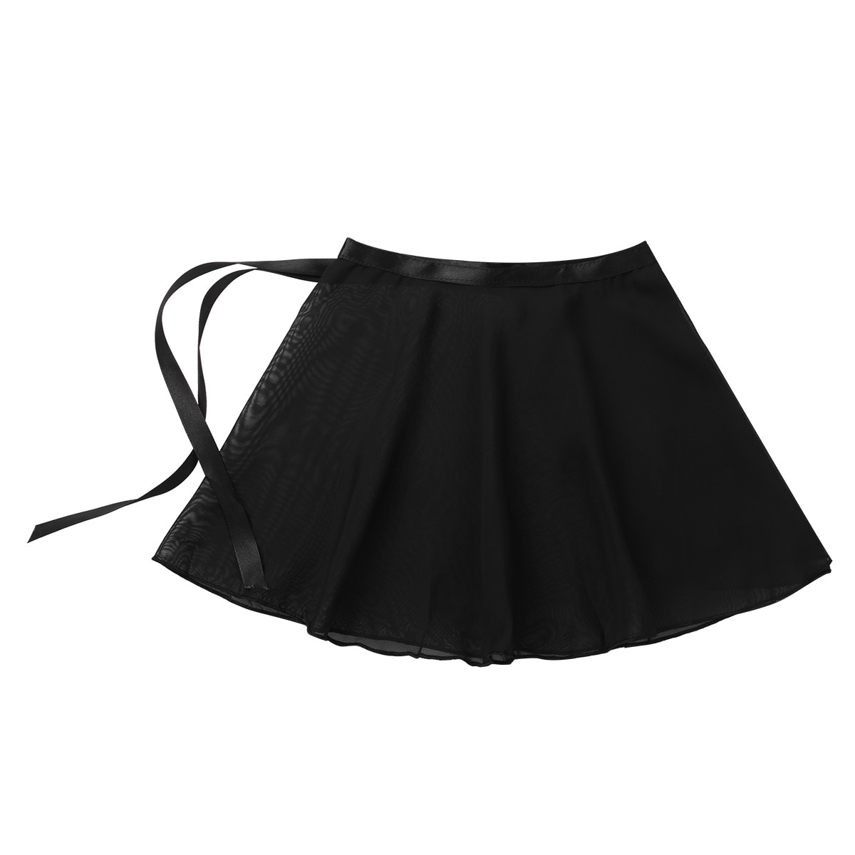 Kids Girls Ballet Dance Skirts Bottom Basic Classic Chiffon Mini Pull-On Wrap Skirt with Waist Tie Performance Costume Dress-up