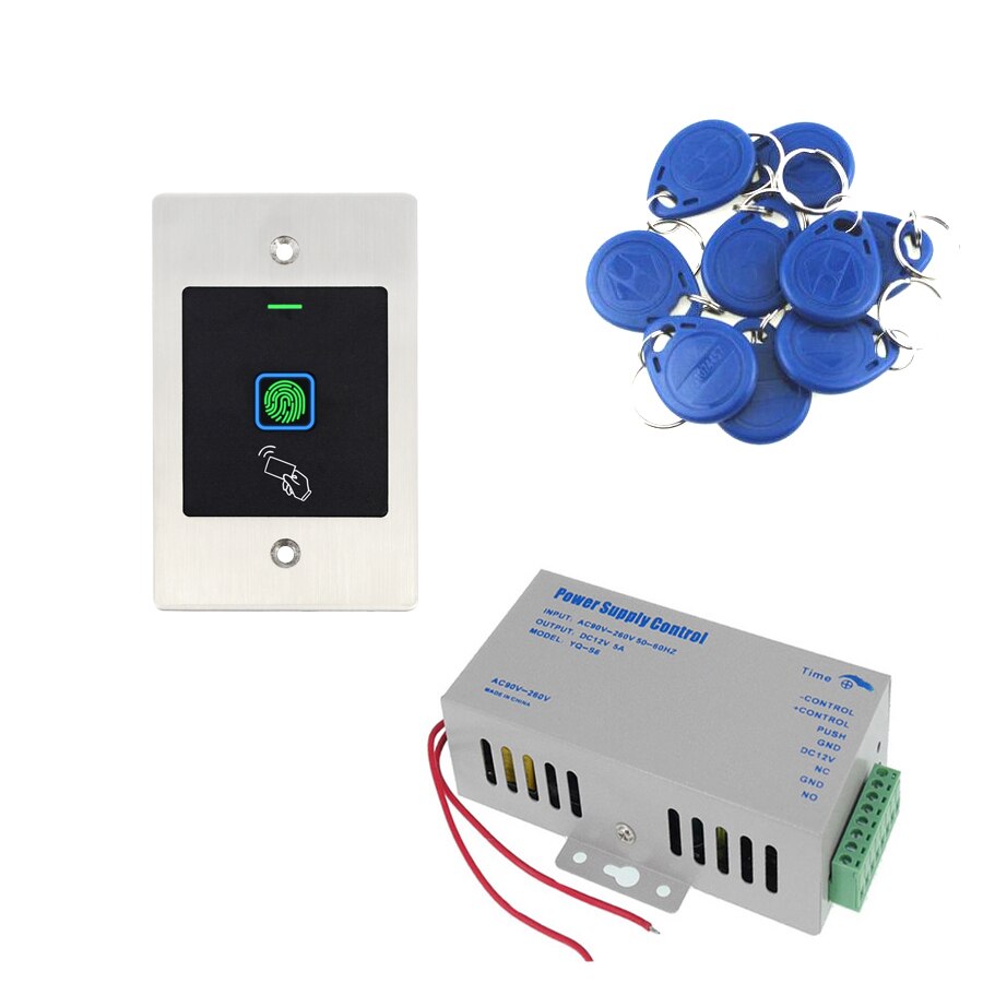Embedded Gate door RFID Access Card Fingerprint 125KHz EM card Access Control Machine lP66 Waterproof Metal reader 1000 user: EF2 with power