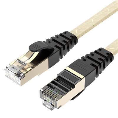 Ampcom Ethernet Kabel RJ45 Cat7 Lan Kabel [5-30 M] Stp Rj 45 Platte Netwerkkabel Patch cord Kabel Ethernet: Gold / 5m