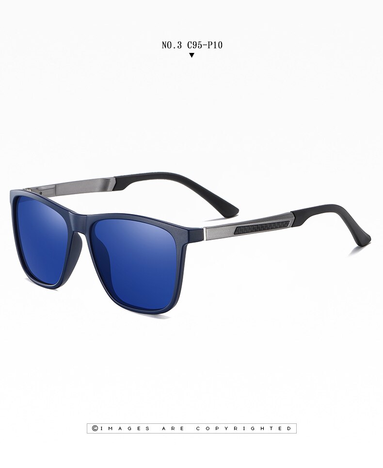 Polaroid zonnebril met aluminium montuur, sportzonnebril voor heren, gepolariseerd, retro  uv400 anti-reflectiebril voor bestuurders: St3341-no3