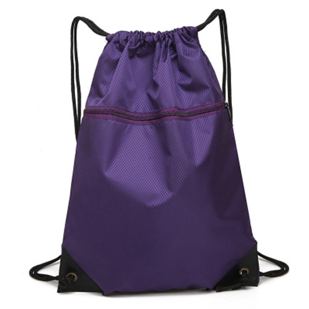 Unisex Drawstring Bag Simple Sports Backpack For Men Women Fitness Training Travel Lightweight Backpack Bag: Purple