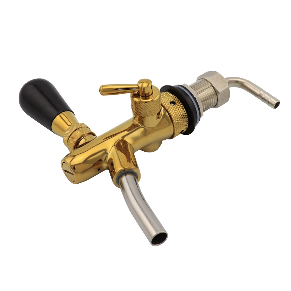 Homebrew Draft Beer Faucet With Short Shank Flow Control Beer Faucet Kegerator Bar Cornelius Keg Dispenser Tap: Gold