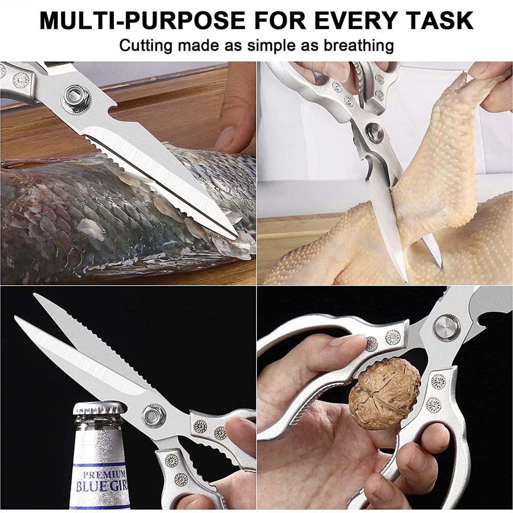 Kitchen Scissors Multi-Purpose Kitchen Shears Heavy Duty Stainless Steal Safe Food Scissors for Chicken Poultry Fish Meat