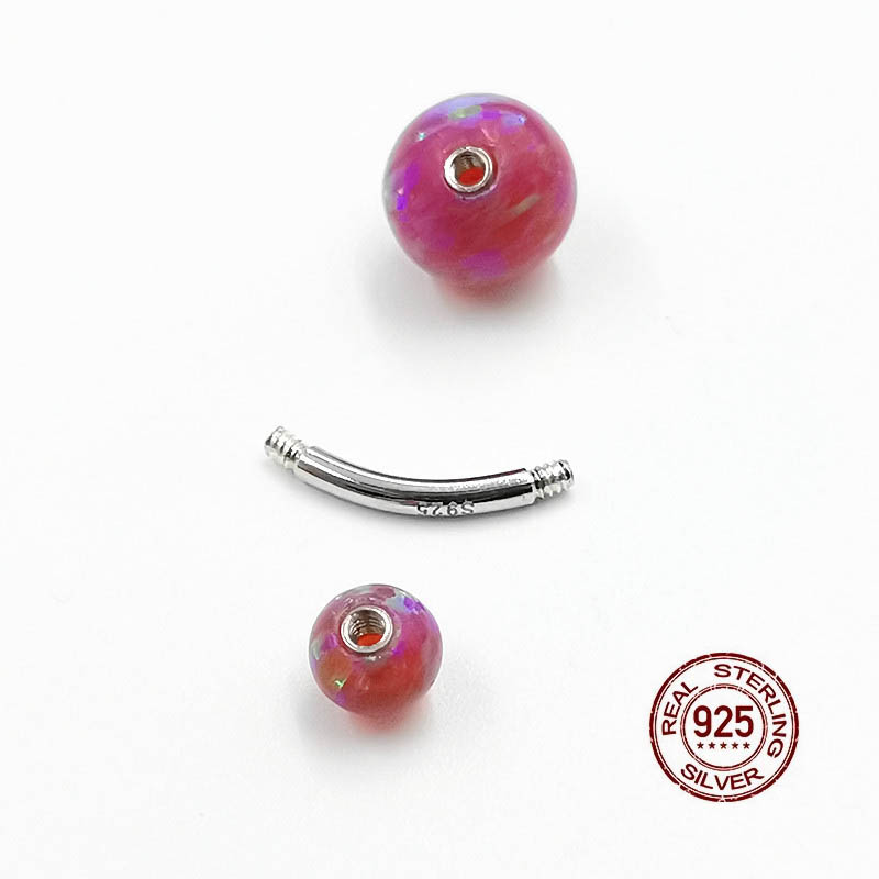 Hellolook – Piercing de nombril Magenta en argent Sterling 925 pour femme, anneau de nombril, opale, Sexy, bijoux